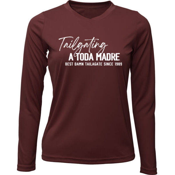 A Toda Madre Ladies Xtreme-Tek Long Sleeve V-Neck Shirt Thumbnail