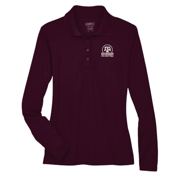 TAMHN Aggies Women's Pinnacle Performance Long-Sleeve Polo Thumbnail